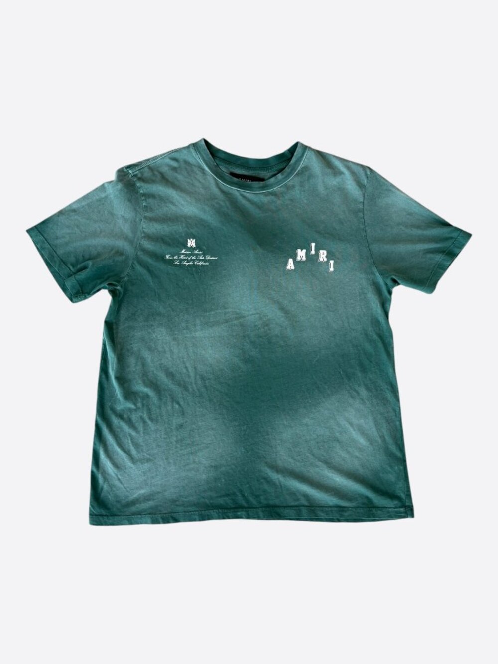 Amiri Green & White Collegiate Logo T-Shirt